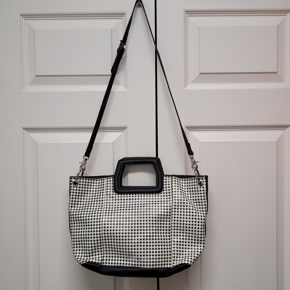 Foley + Corinna Black & White Checked Shoulder Crossbody Bag